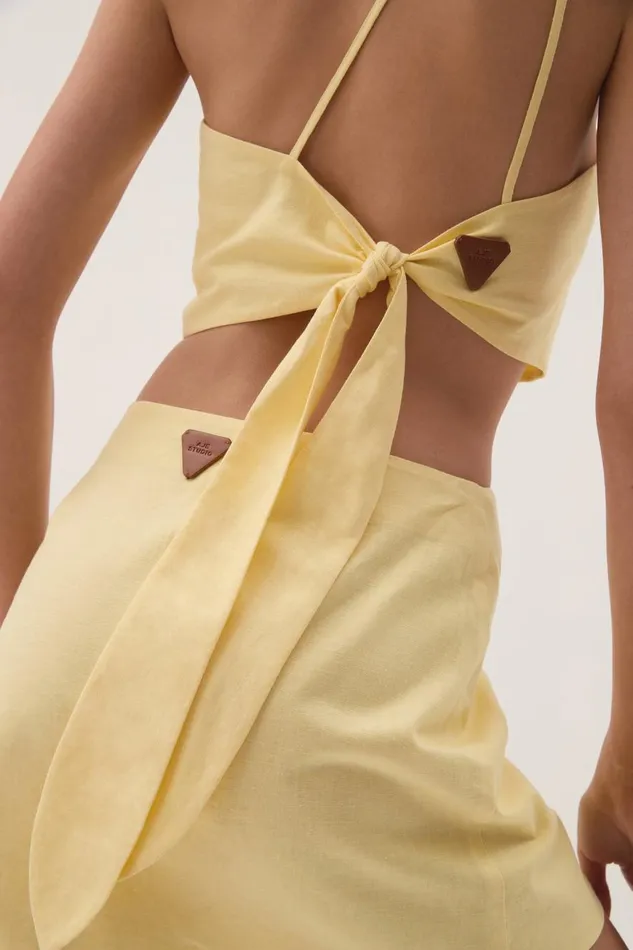 Aje Matching Sets Eden Tie Back Top Lemon 8211 Women Aje Matching Sets Eden Tie Back Top Lemon 8211 Women