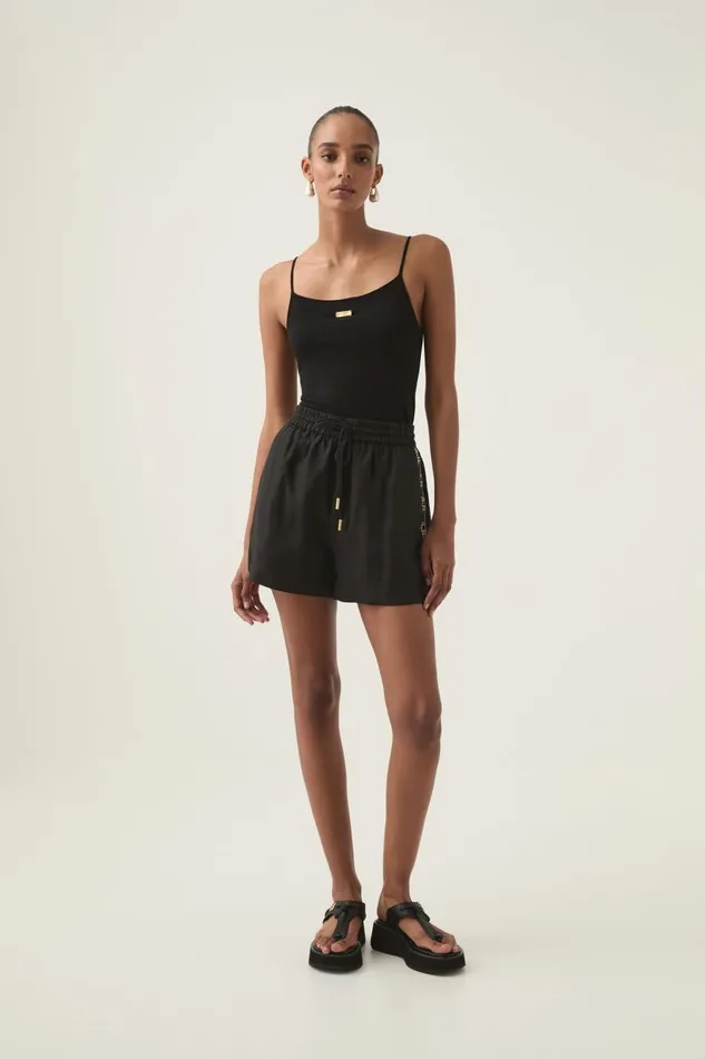 Aje Matching Sets Imogen Logo Linen Short Black 8211 Women