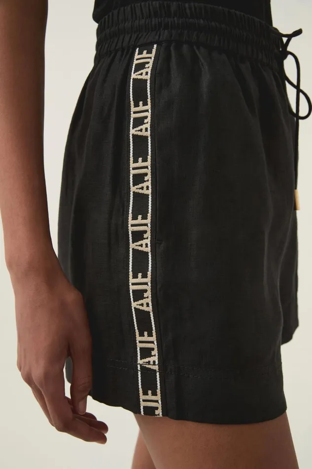 Aje Matching Sets Imogen Logo Linen Short Black 8211 Women