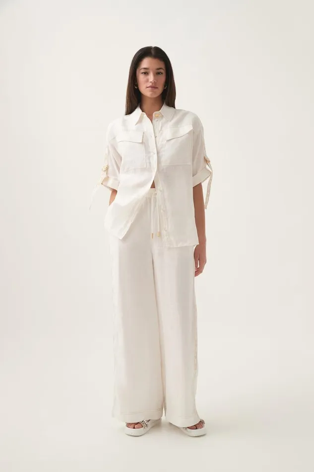 Aje Matching Sets Imogen Logo Shirt Ivory 8211 Women