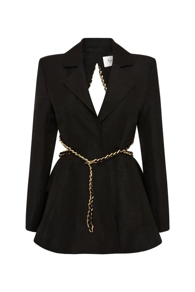 Aje Matching Sets Opal Backless Chainlink Jacket Black 8211 Women