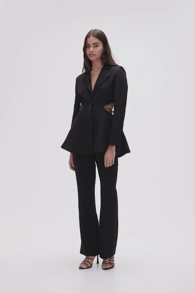 Aje Matching Sets Opal Backless Chainlink Jacket Black 8211 Women