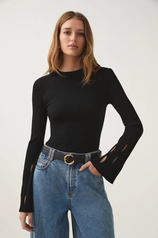 Aje Matching Sets Resolution Knit Top Black 8211 Women