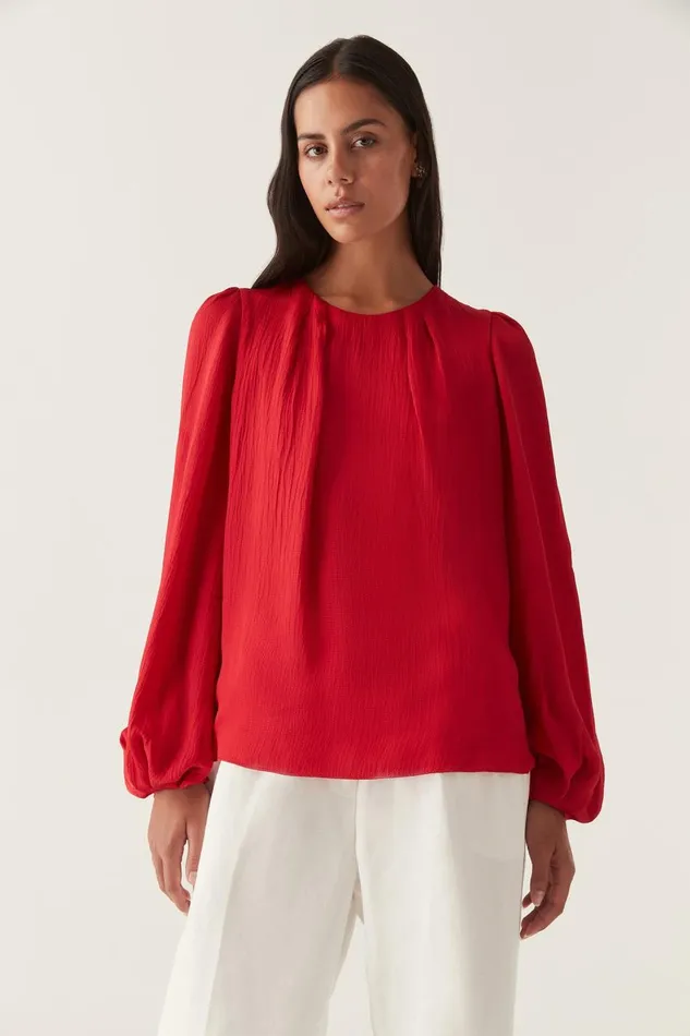 Aje Matching Sets Riya Blouse Scarlet Red 8211 Women