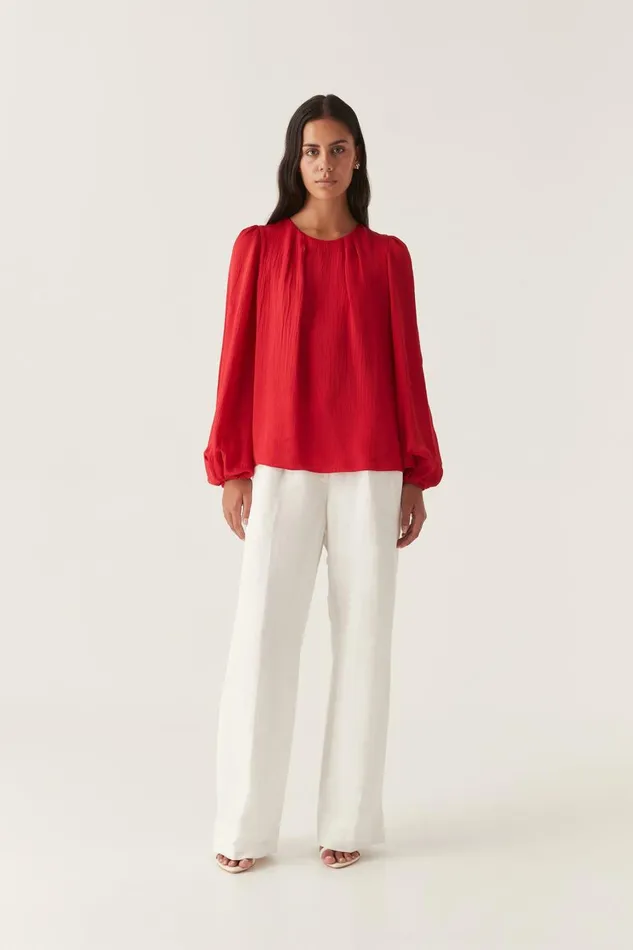 Aje Matching Sets Riya Blouse Scarlet Red 8211 Women Aje Matching Sets Riya Blouse Scarlet Red 8211 Women