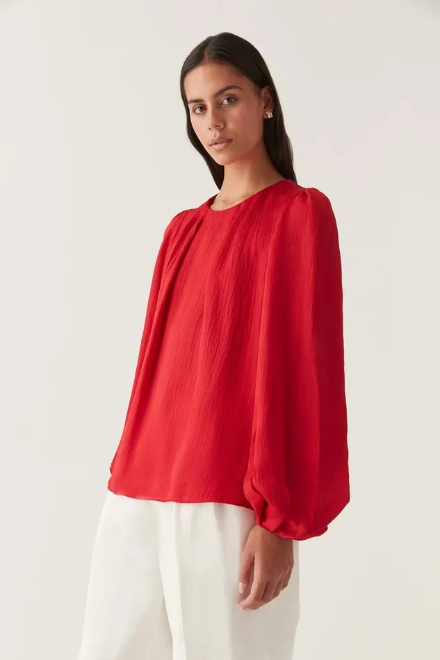 Aje Matching Sets Riya Blouse Scarlet Red 8211 Women Aje Matching Sets Riya Blouse Scarlet Red 8211 Women
