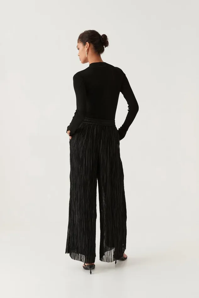 Aje Pants Aeriel Pleated Palazzo Pant Black 8211 Women