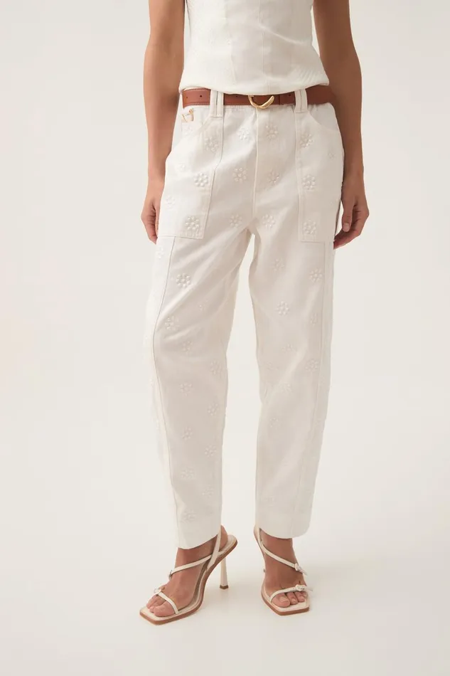 Aje Pants Ren Barrel Leg Jeans White 8211 Women