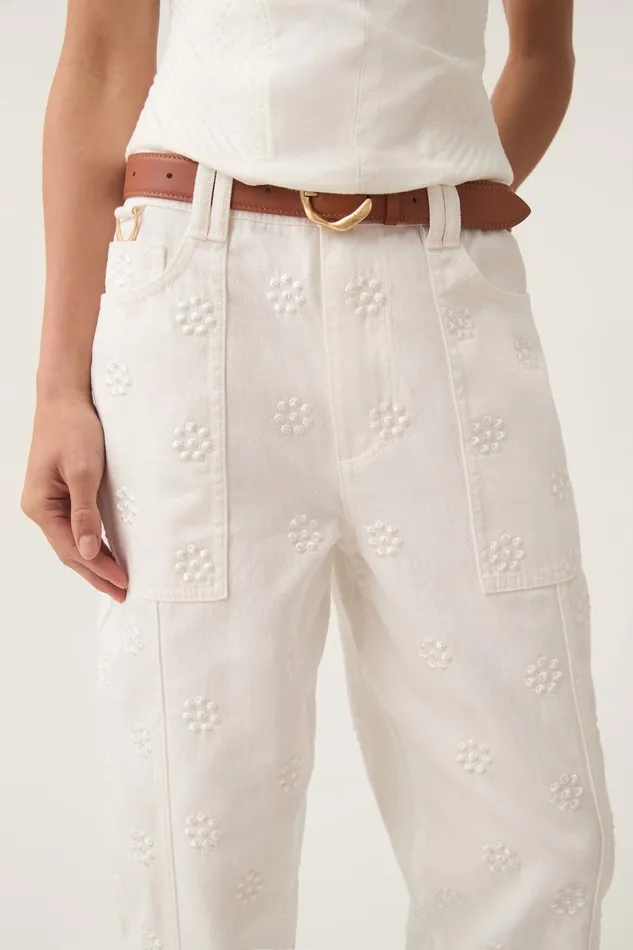 Aje Pants Ren Barrel Leg Jeans White 8211 Women