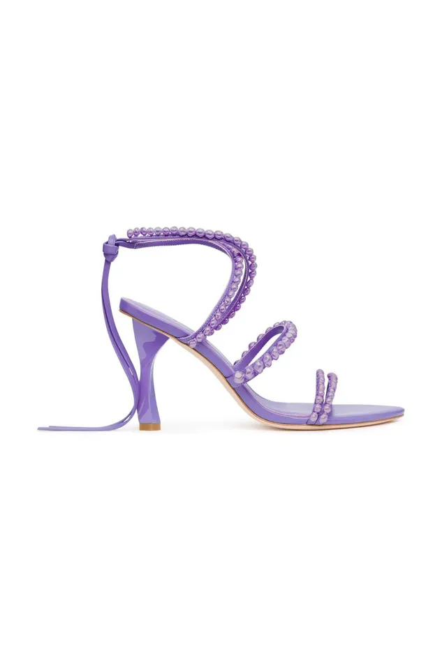 Aje Shoes Alba Pearl Sculptural Heel Deep Violet 8211 Women