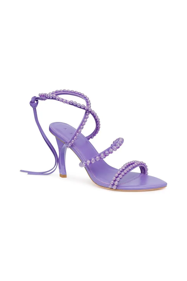Aje Shoes Alba Pearl Sculptural Heel Deep Violet 8211 Women
