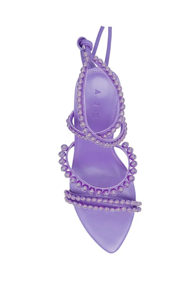 Aje Shoes Alba Pearl Sculptural Heel Deep Violet 8211 Women