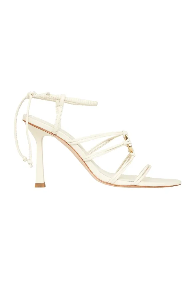 Aje Shoes Mirage Leather Strappy Heel Ivory 8211 Women