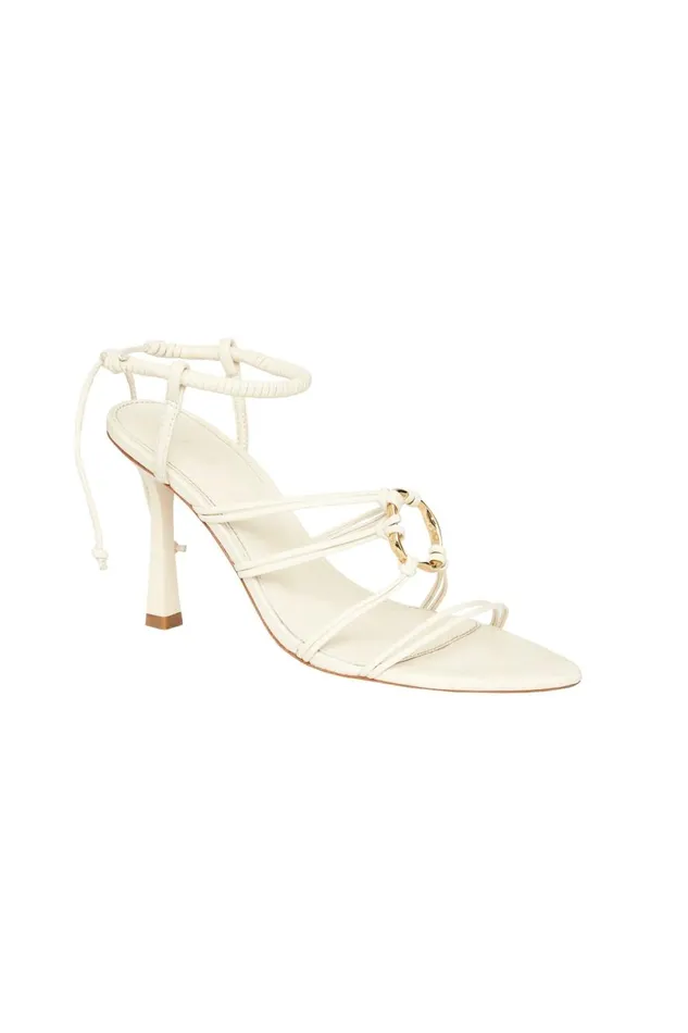 Aje Shoes Mirage Leather Strappy Heel Ivory 8211 Women