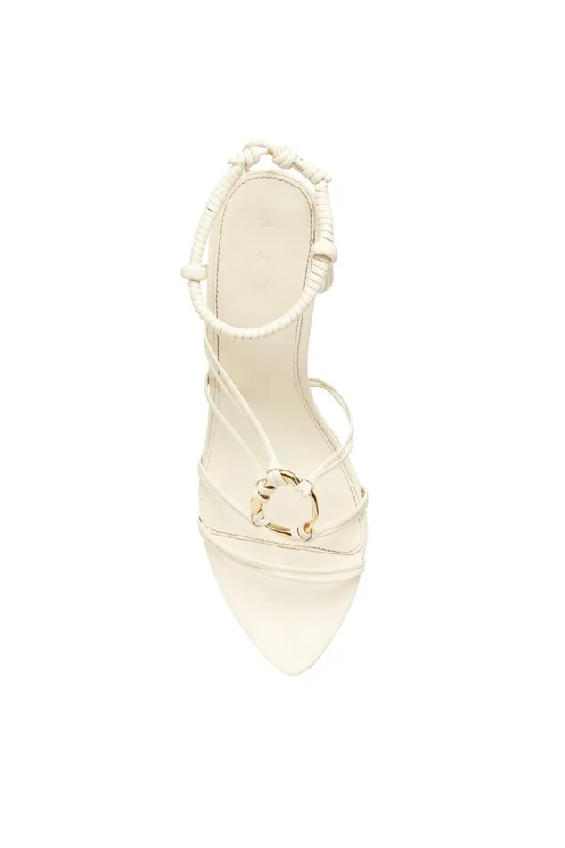 Aje Shoes Mirage Leather Strappy Heel Ivory 8211 Women