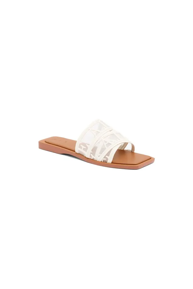 Aje Shoes Reed Sheer Logo Slide Ivorytan 8211 Women Aje Shoes Reed Sheer Logo Slide Ivorytan 8211 Women