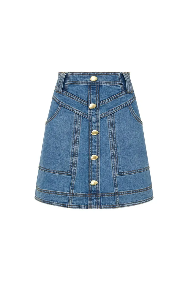 Aje Skirts Belmond Denim Mini Skirt 90039s Wash 8211 Women