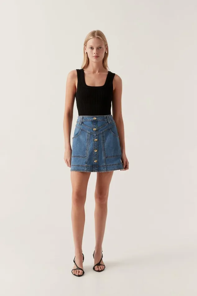 Aje Skirts Belmond Denim Mini Skirt 90039s Wash 8211 Women