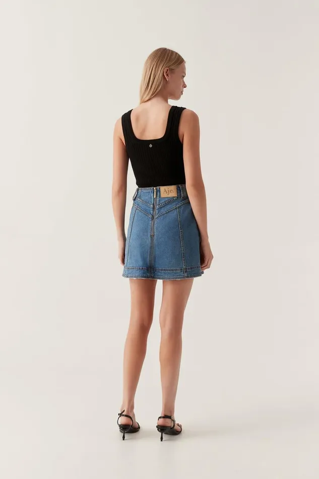 Aje Skirts Belmond Denim Mini Skirt 90039s Wash 8211 Women