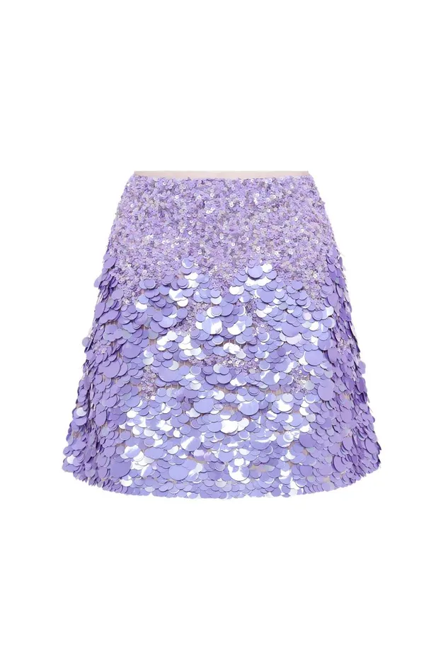 Aje Skirts Cherie Sequin Mini Skirt Lilac 8211 Women