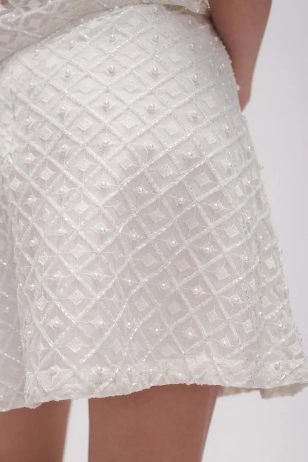 Aje Skirts Freya Diamond Pearl Mini Skirt Ivory 8211 Women