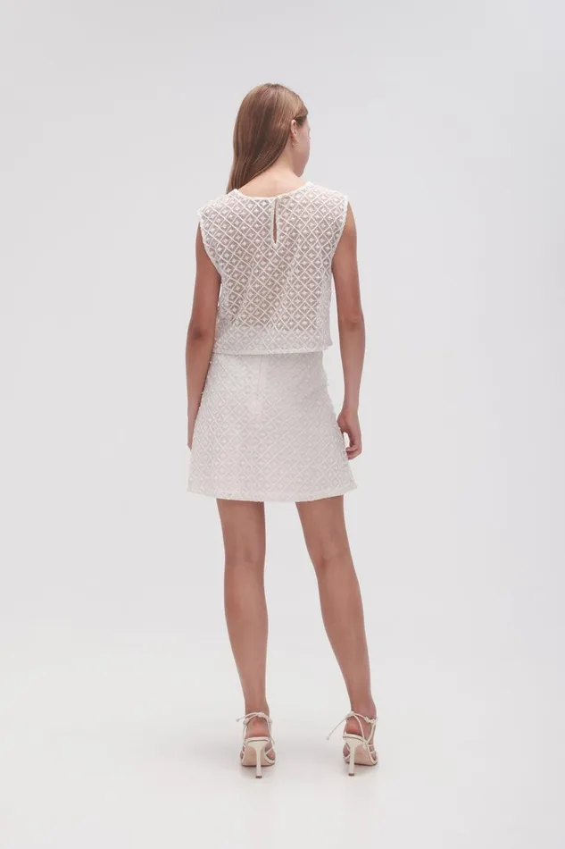 Aje Skirts Freya Diamond Pearl Mini Skirt Ivory 8211 Women