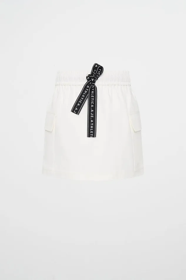 Aje Skirts Logo Tape Twill Mini Skirt 650 White 8211 Women Aje Skirts Logo Tape Twill Mini Skirt 650 White 8211 Women