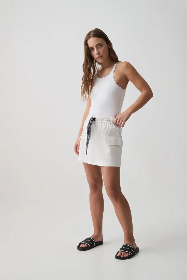 Aje Skirts Logo Tape Twill Mini Skirt 650 White 8211 Women Aje Skirts Logo Tape Twill Mini Skirt 650 White 8211 Women