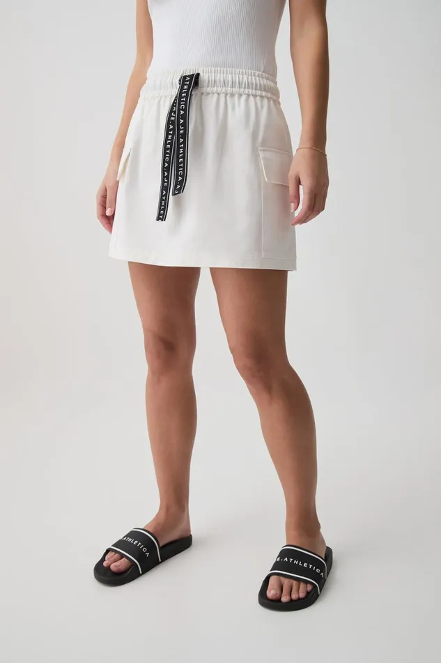 Aje Skirts Logo Tape Twill Mini Skirt 650 White 8211 Women Aje Skirts Logo Tape Twill Mini Skirt 650 White 8211 Women