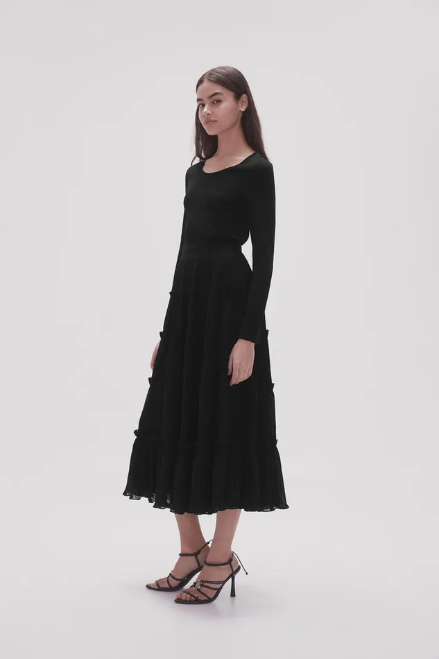 Aje Skirts Robyn Tiered Maxi Skirt Black 8211 Women
