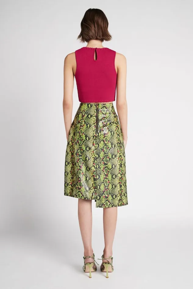 Aje Skirts Serpentine Vegan Leather Midi Skirt Snake Effect 8211 Women