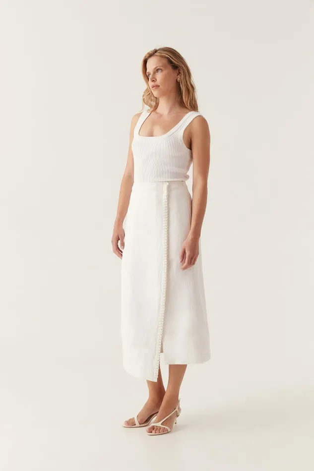 Aje Skirts Theory Cinched Midi Skirt Ivory 8211 Women