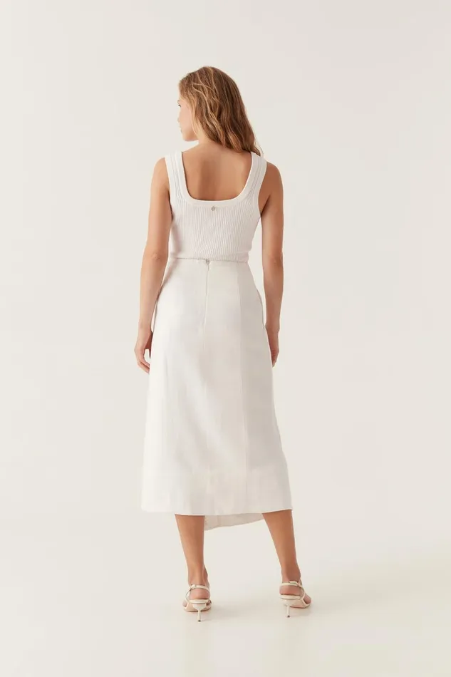 Aje Skirts Theory Cinched Midi Skirt Ivory 8211 Women