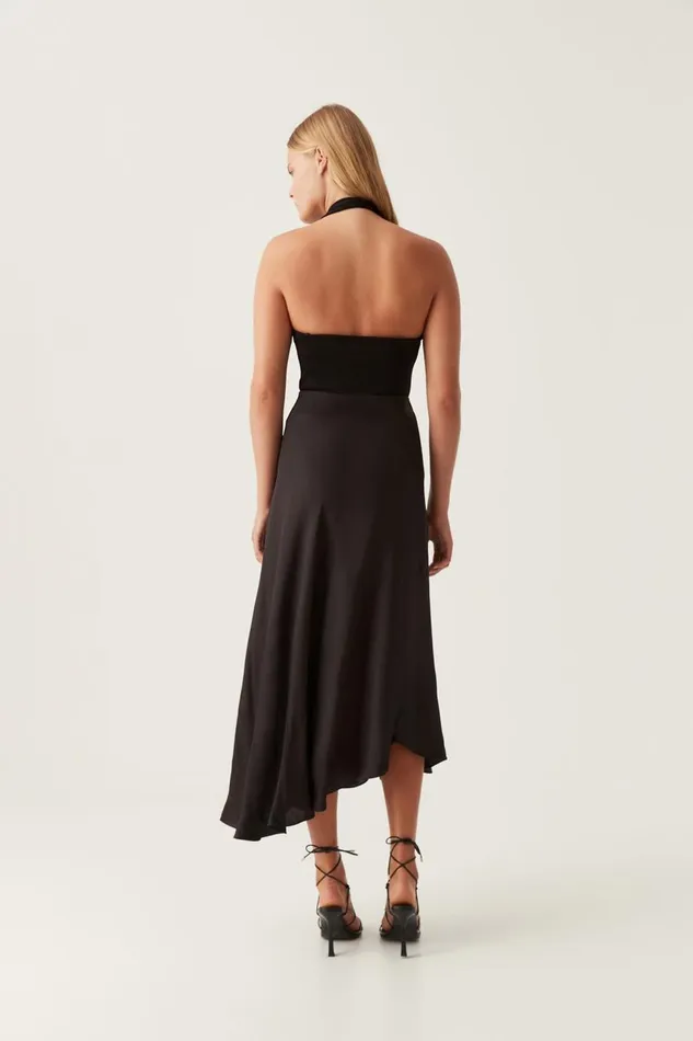 Aje Skirts Valeria Asymmetric Midi Skirt Black 8211 Women