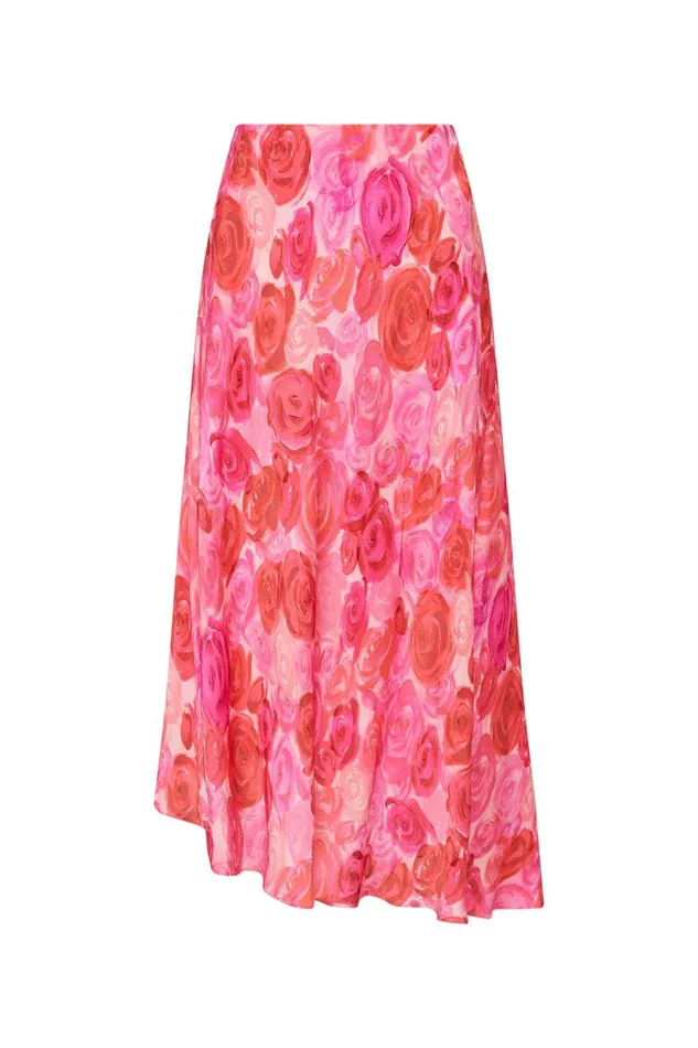 Aje Skirts Valeria Asymmetric Midi Skirt Misty Rose 8211 Women