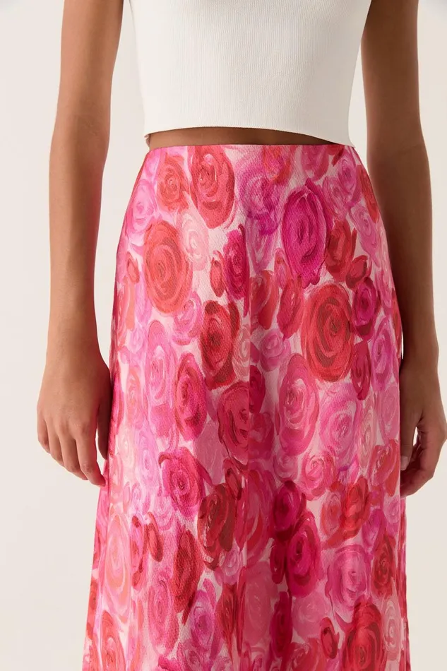 Aje Skirts Valeria Asymmetric Midi Skirt Misty Rose 8211 Women