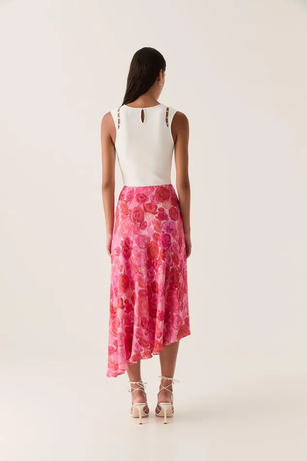 Aje Skirts Valeria Asymmetric Midi Skirt Misty Rose 8211 Women
