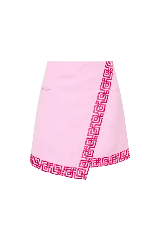 Aje Skirts Voyager Embroidered Mini Skirt Sweet Pinkbrilliant Pink 8211 Women