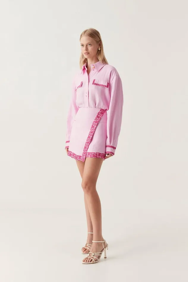 Aje Skirts Voyager Embroidered Mini Skirt Sweet Pinkbrilliant Pink 8211 Women