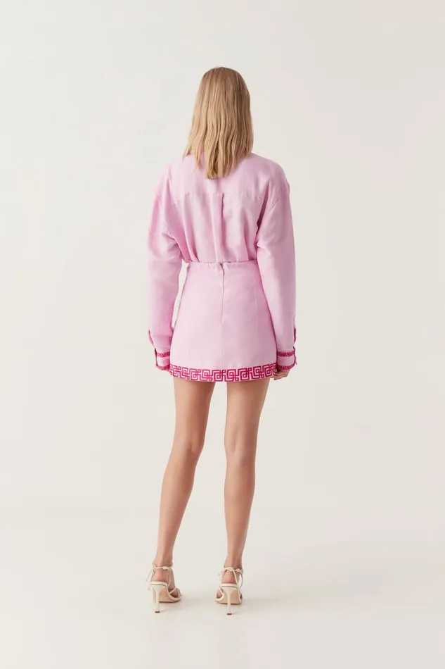 Aje Skirts Voyager Embroidered Mini Skirt Sweet Pinkbrilliant Pink 8211 Women