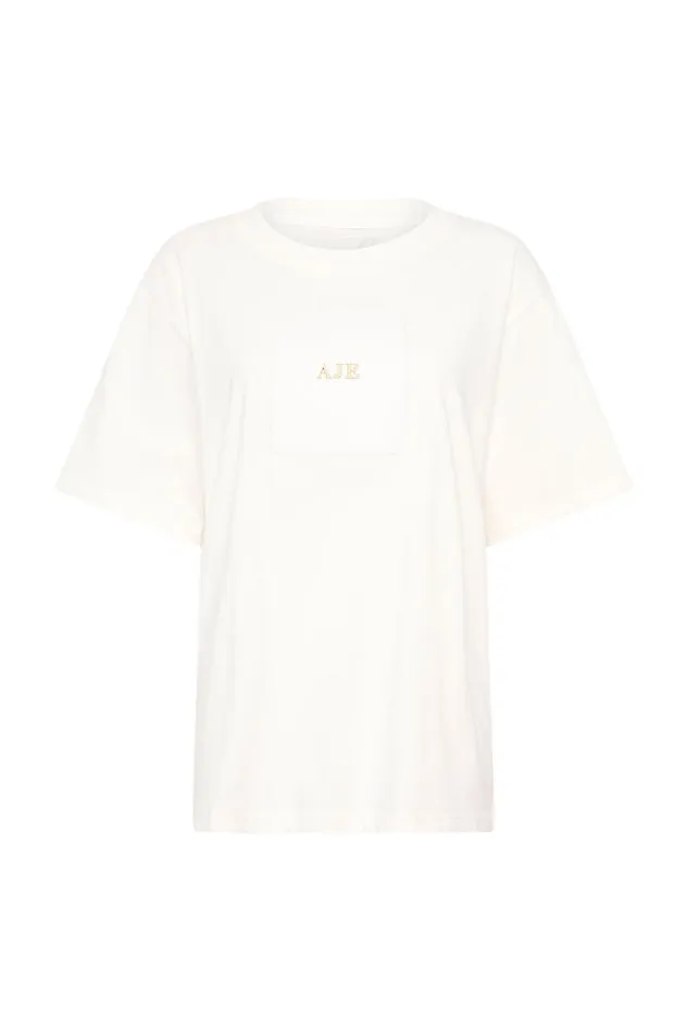 Aje Tees Thalia Oversized Tee Ivory 8211 Women