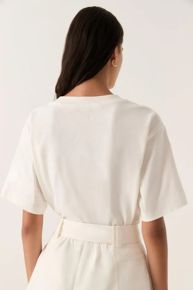 Aje Tees Thalia Oversized Tee Ivory 8211 Women