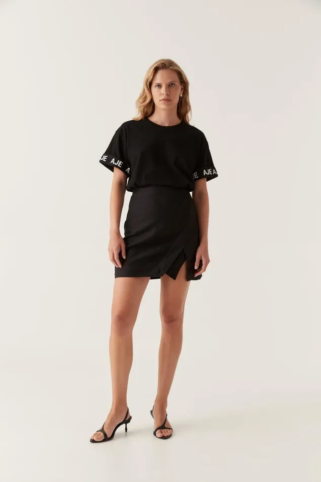 Aje Tees Theory Oversized Tee Black 8211 Women