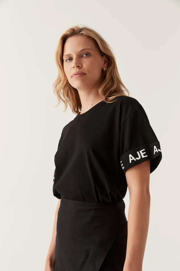 Aje Tees Theory Oversized Tee Black 8211 Women