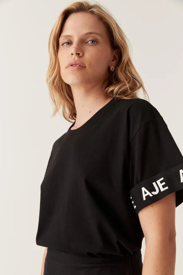 Aje Tees Theory Oversized Tee Black 8211 Women
