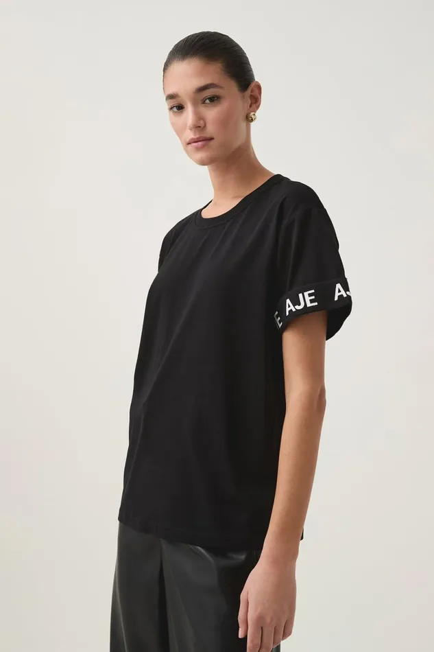 Aje Tees Theory Oversized Tee Black 8211 Women