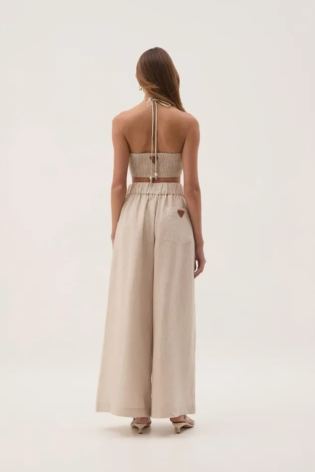 Aje Tops Akoya Ruched Tie Top Oatmeal 8211 Women Aje Tops Akoya Ruched Tie Top Oatmeal 8211 Women