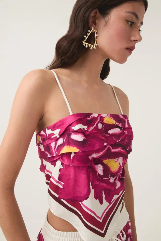 Aje Tops Atomic Scarf Top Boldly Blooming 8211 Women Aje Tops Atomic Scarf Top Boldly Blooming 8211 Women