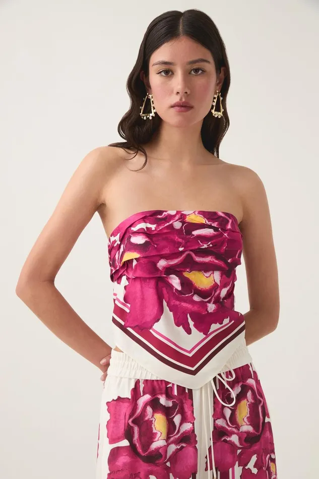 Aje Tops Atomic Scarf Top Boldly Blooming 8211 Women Aje Tops Atomic Scarf Top Boldly Blooming 8211 Women