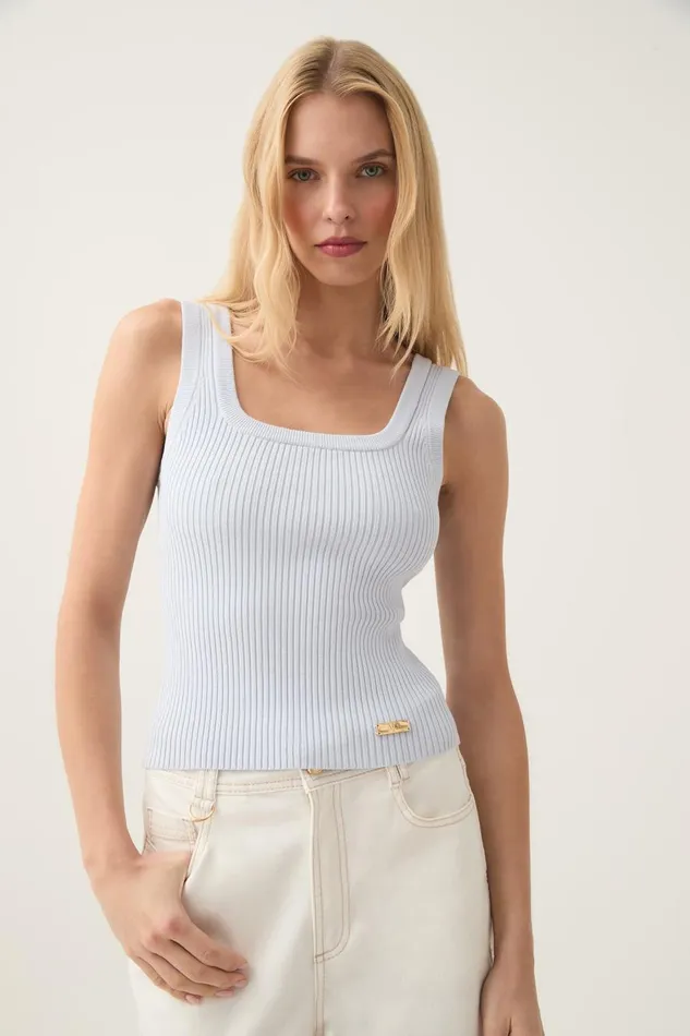 Aje Tops Bronte Knit Tank Soft Sky 8211 Women
